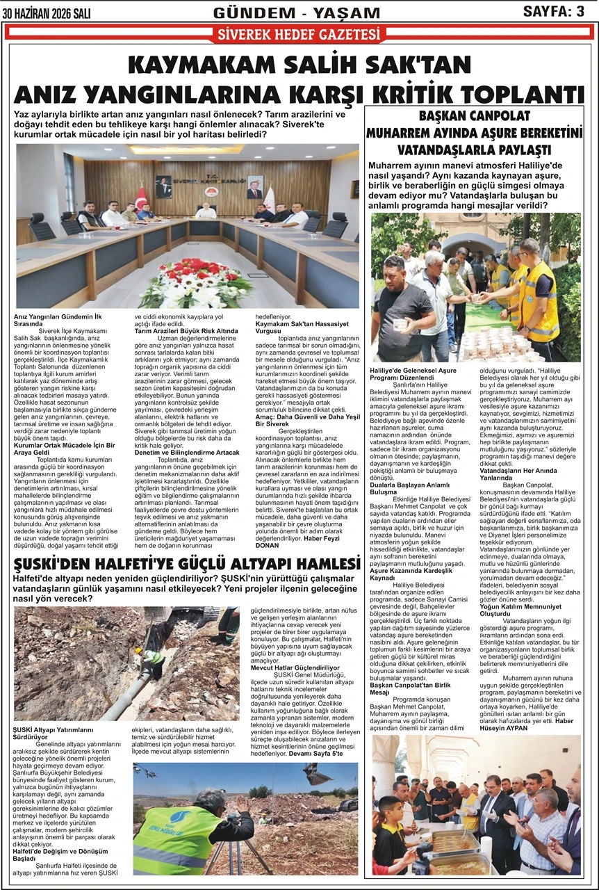 30.06.2026 Tarihli Gazetemiz