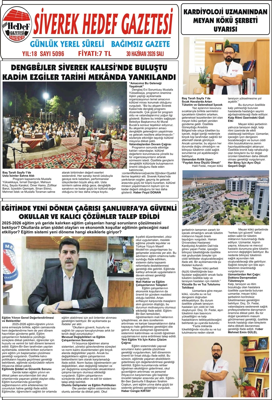 30.06.2026 Tarihli Gazetemiz
