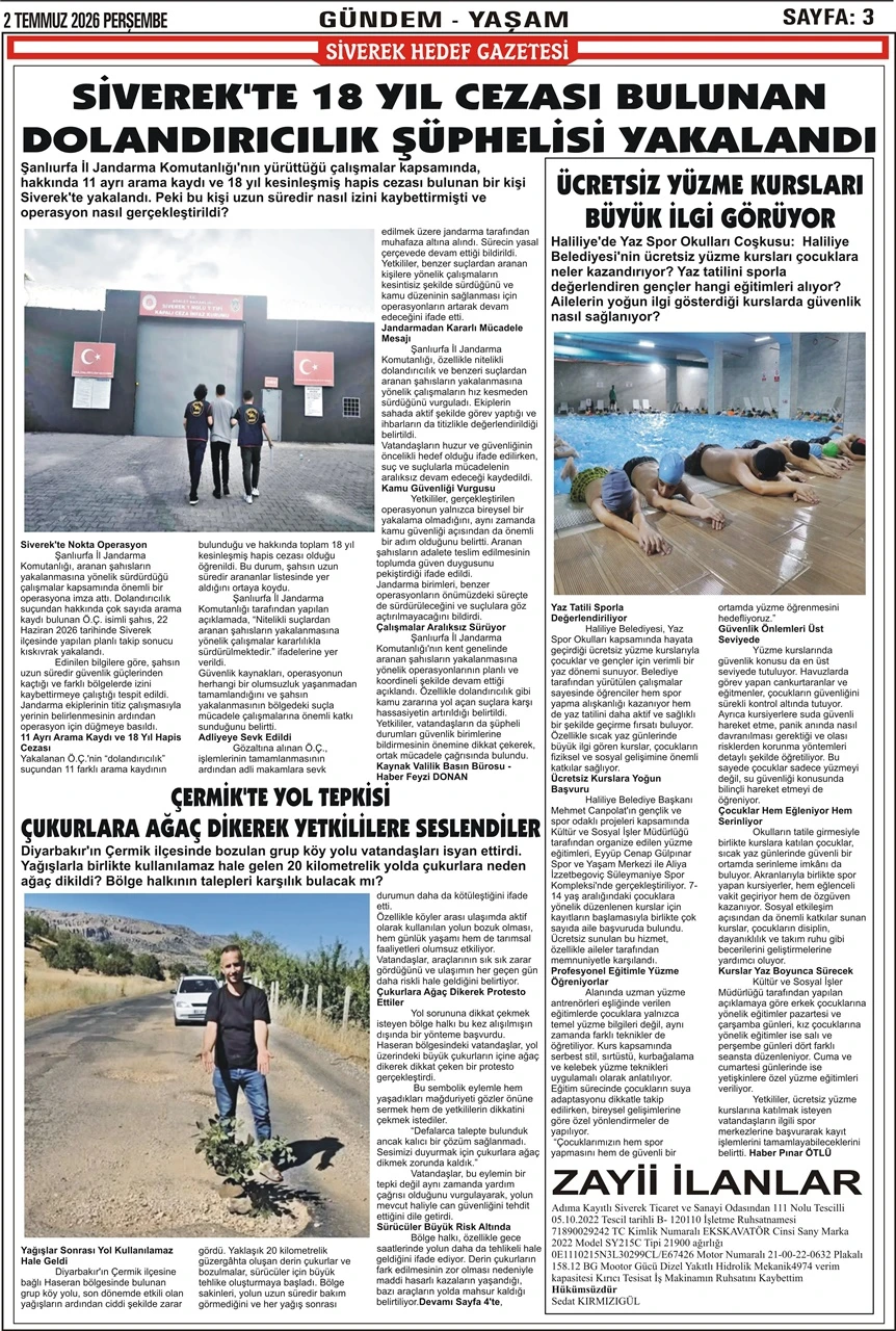 02.07.2026 Tarihli Gazetemiz