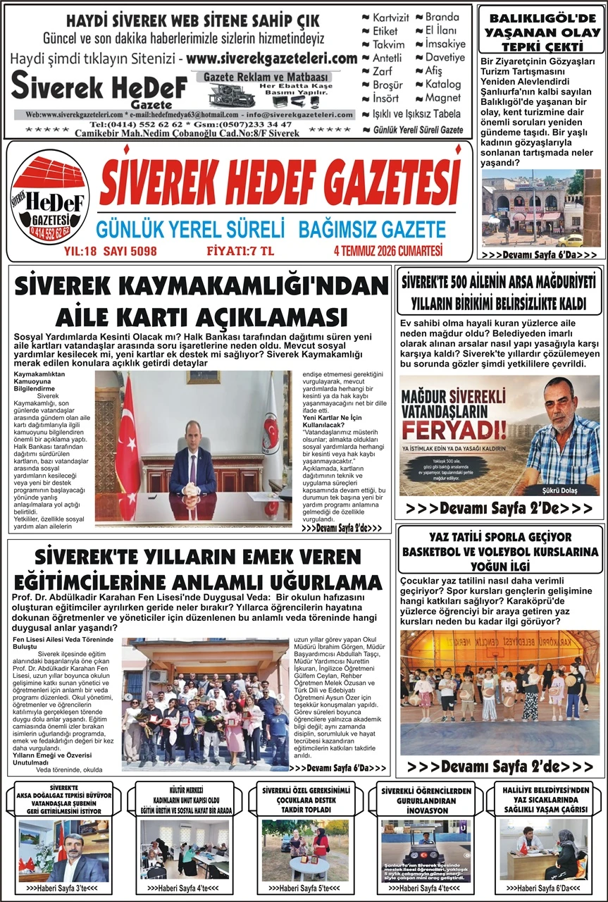 04.07.2026 Tarihli Gazetemiz