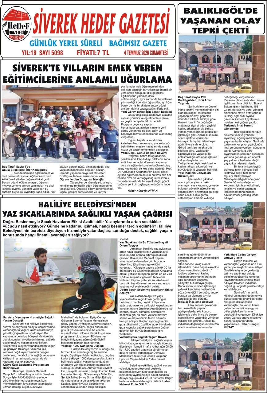04.07.2026 Tarihli Gazetemiz