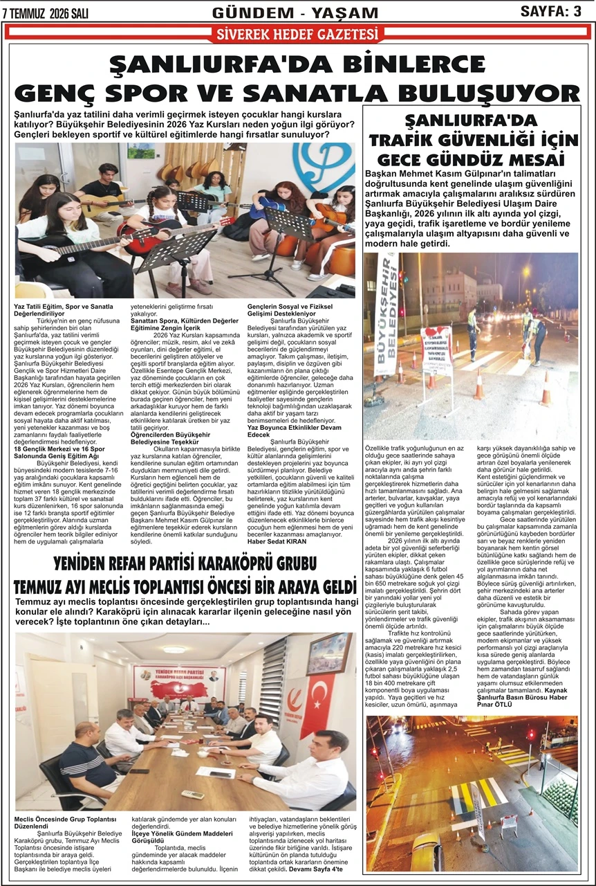 07.07.2026 Tarihli Gazetemiz