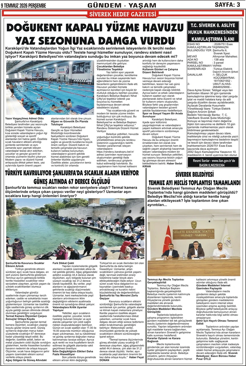 09.07.2026 Tarihli Gazetemiz