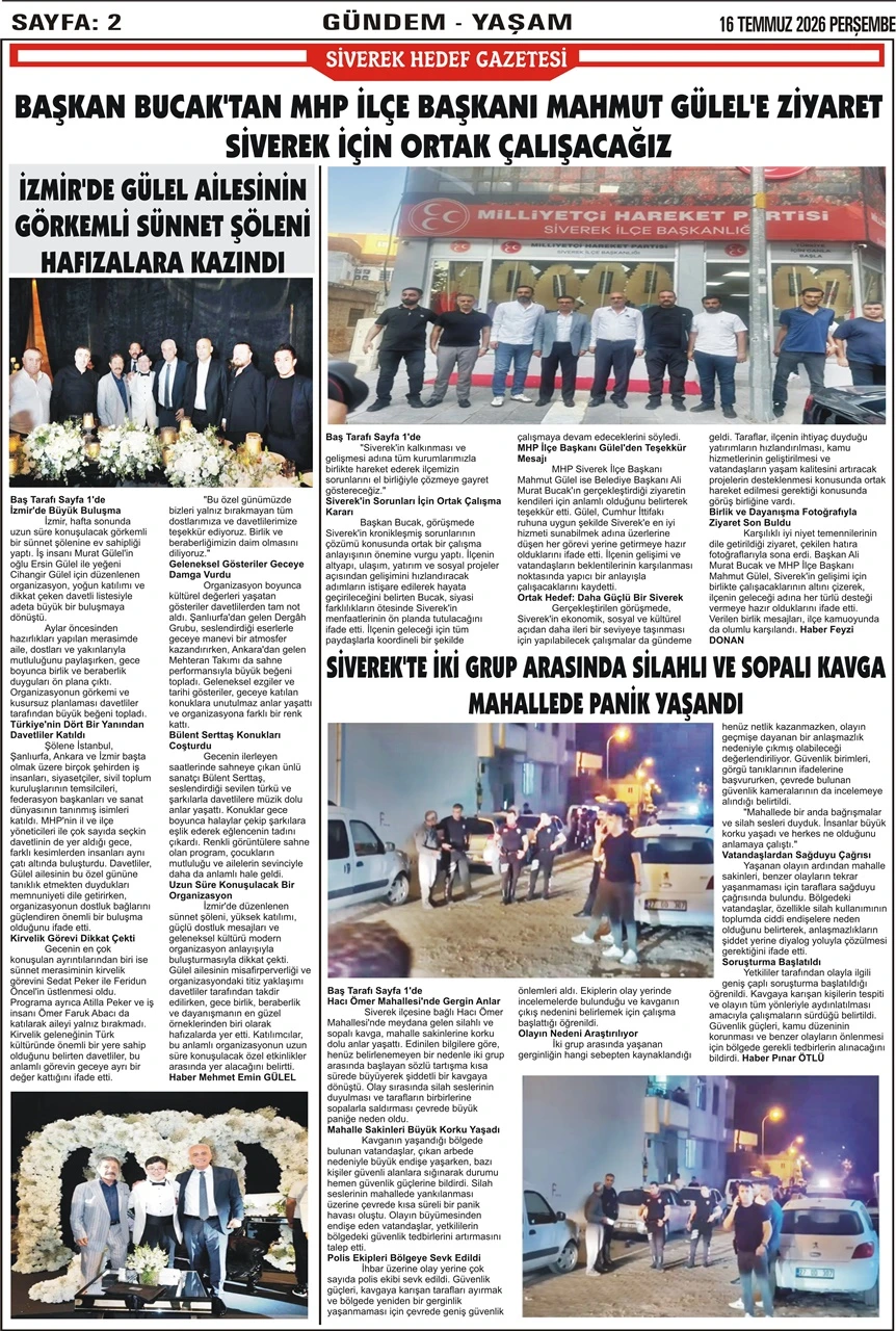 16.07.2026 Tarihli Gazetemiz