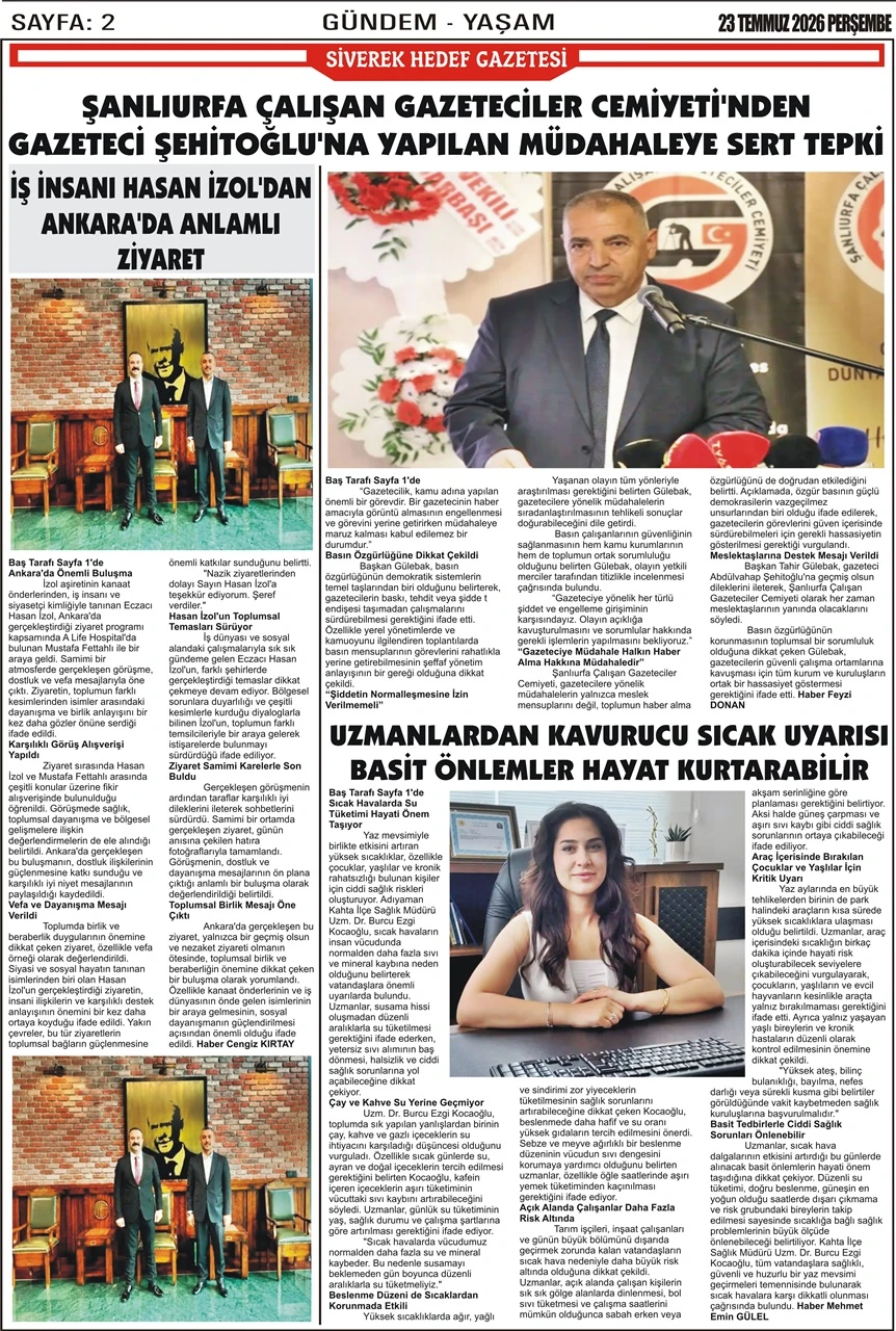 23.07.2026 Tarihli Gazetemiz