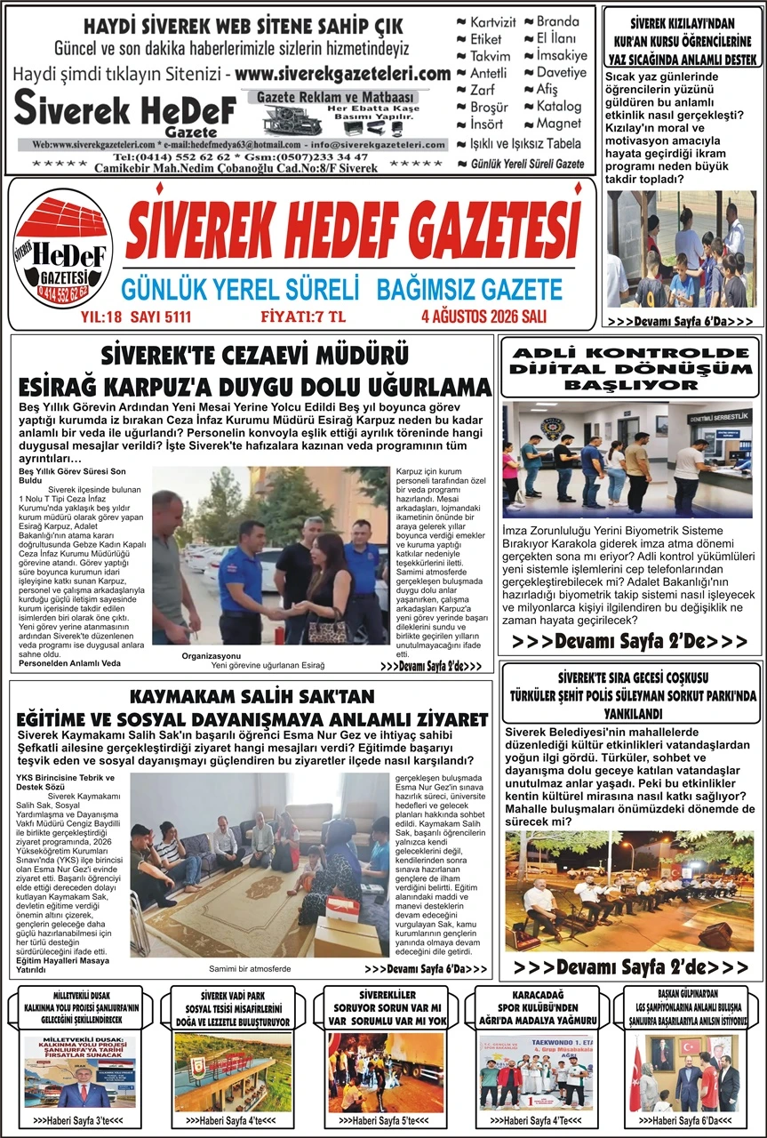 04.08.2026 Tarihli Gazetemiz