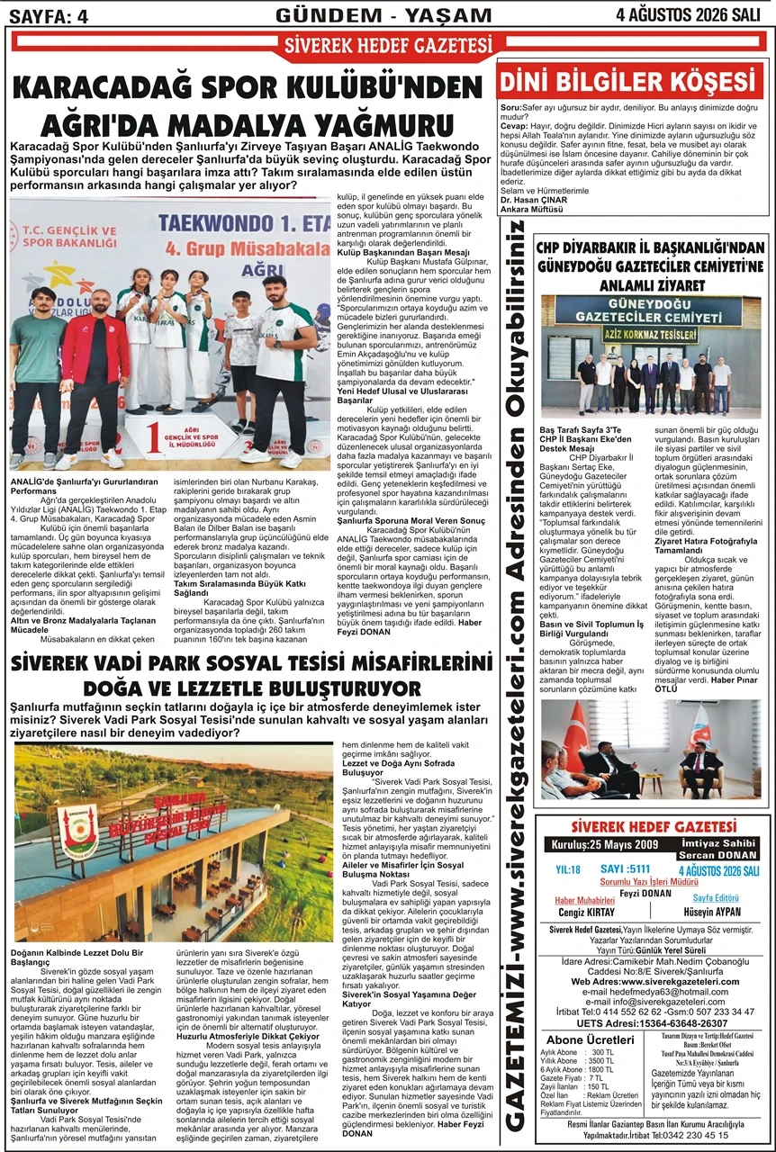 04.08.2026 Tarihli Gazetemiz