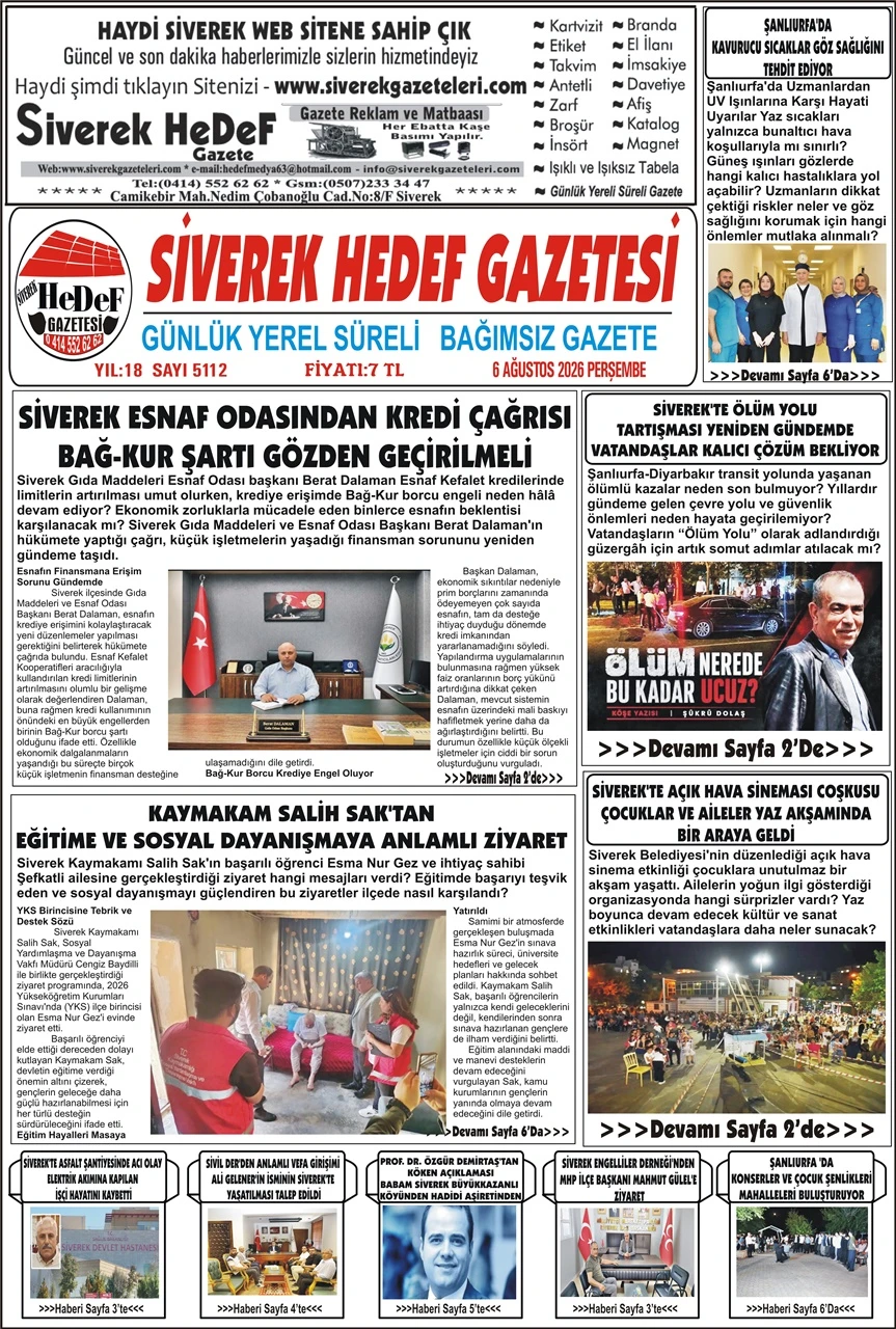 06.08.2026 Tarihli Gazetemiz