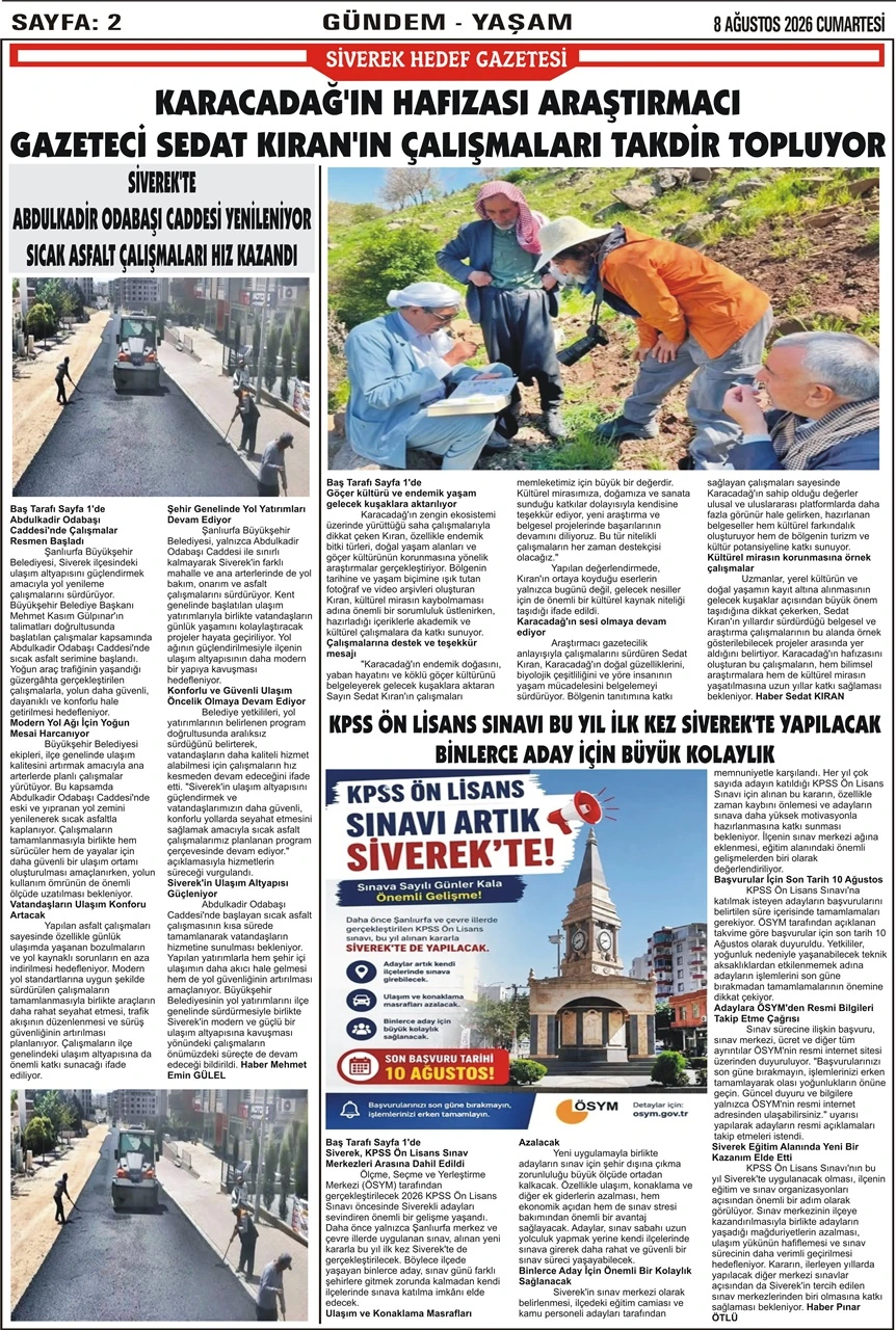 08.08.2026 Tarihli Gazetemiz
