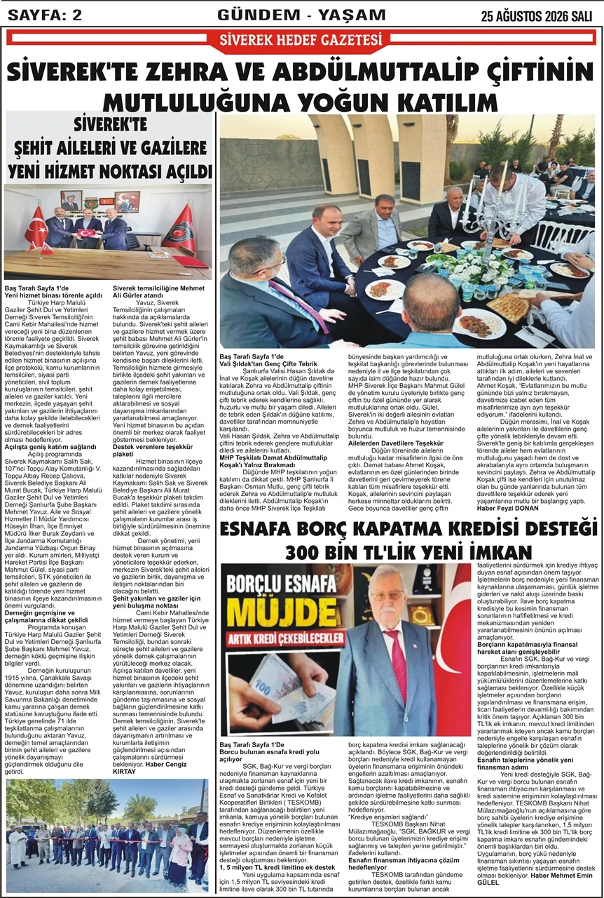 25.08.2026 Tarihli Gazetemiz