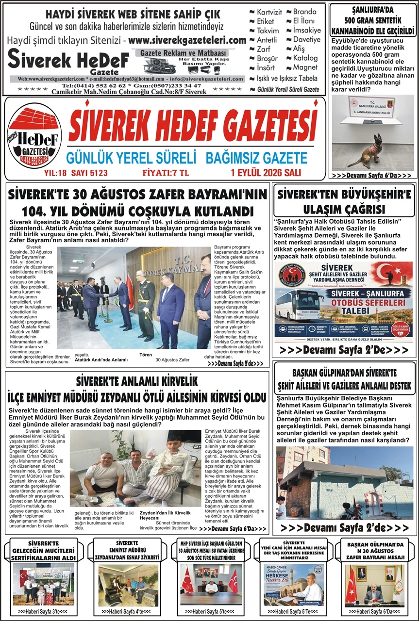 01.09.2026 Tarihli Gazetemiz
