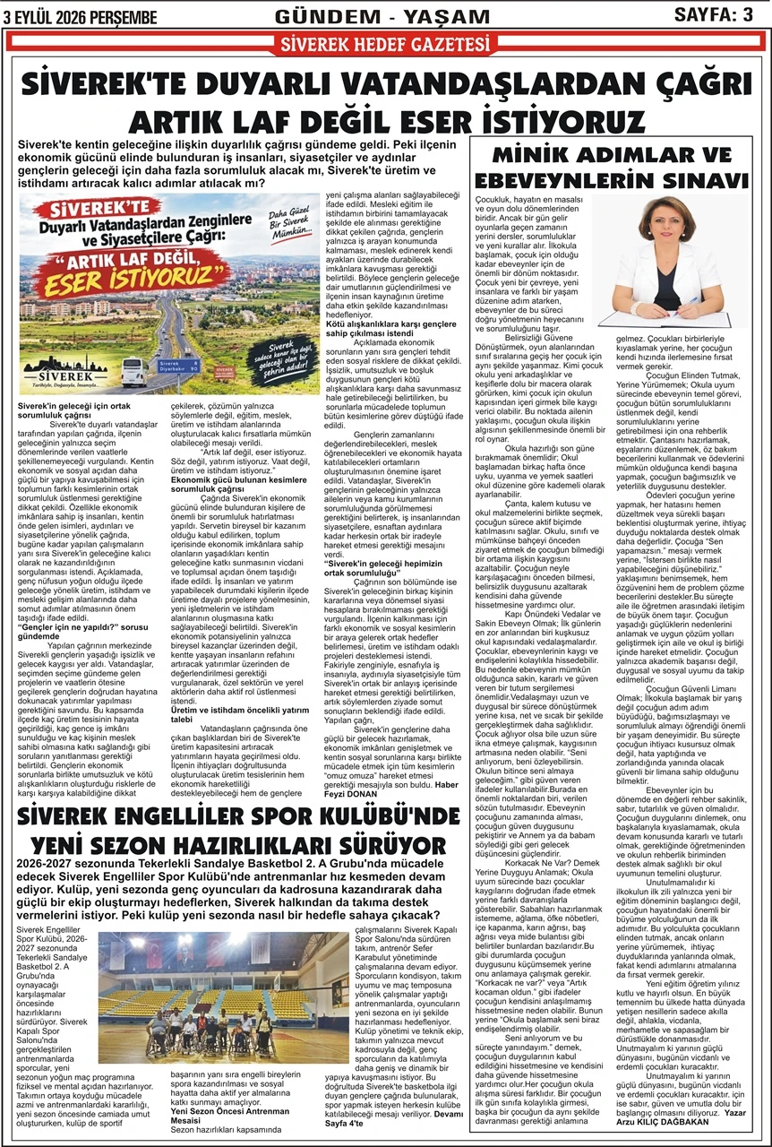 03.09.2026 Tarihli Gazetemiz