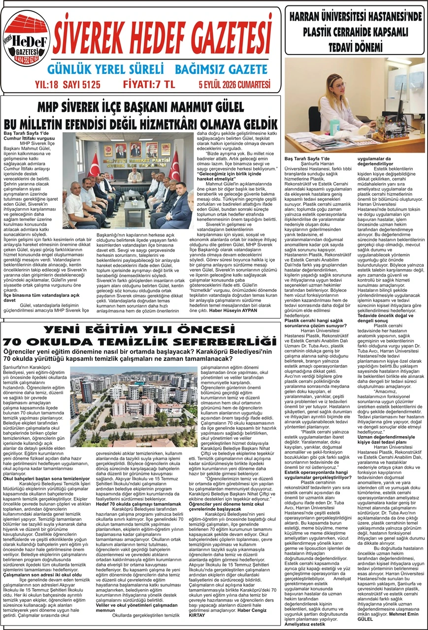 05.09.2026 Tarihli Gazetemiz