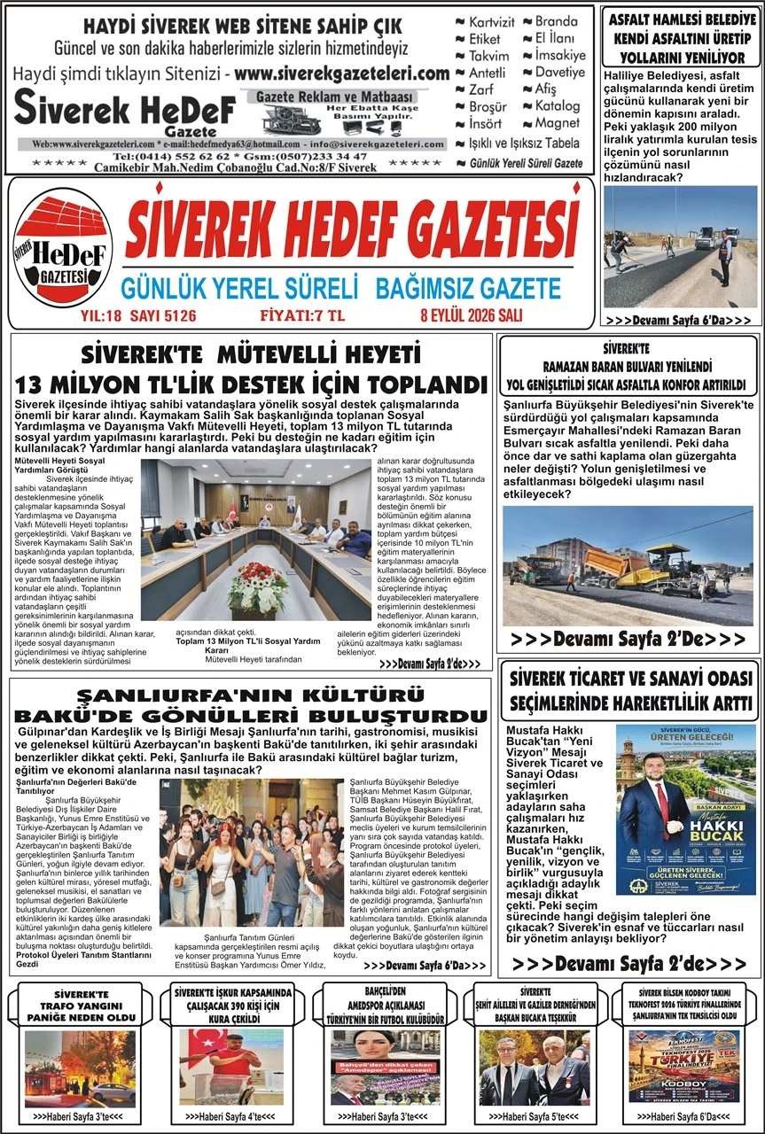 08.09.2026 Tarihli Gazetemiz
