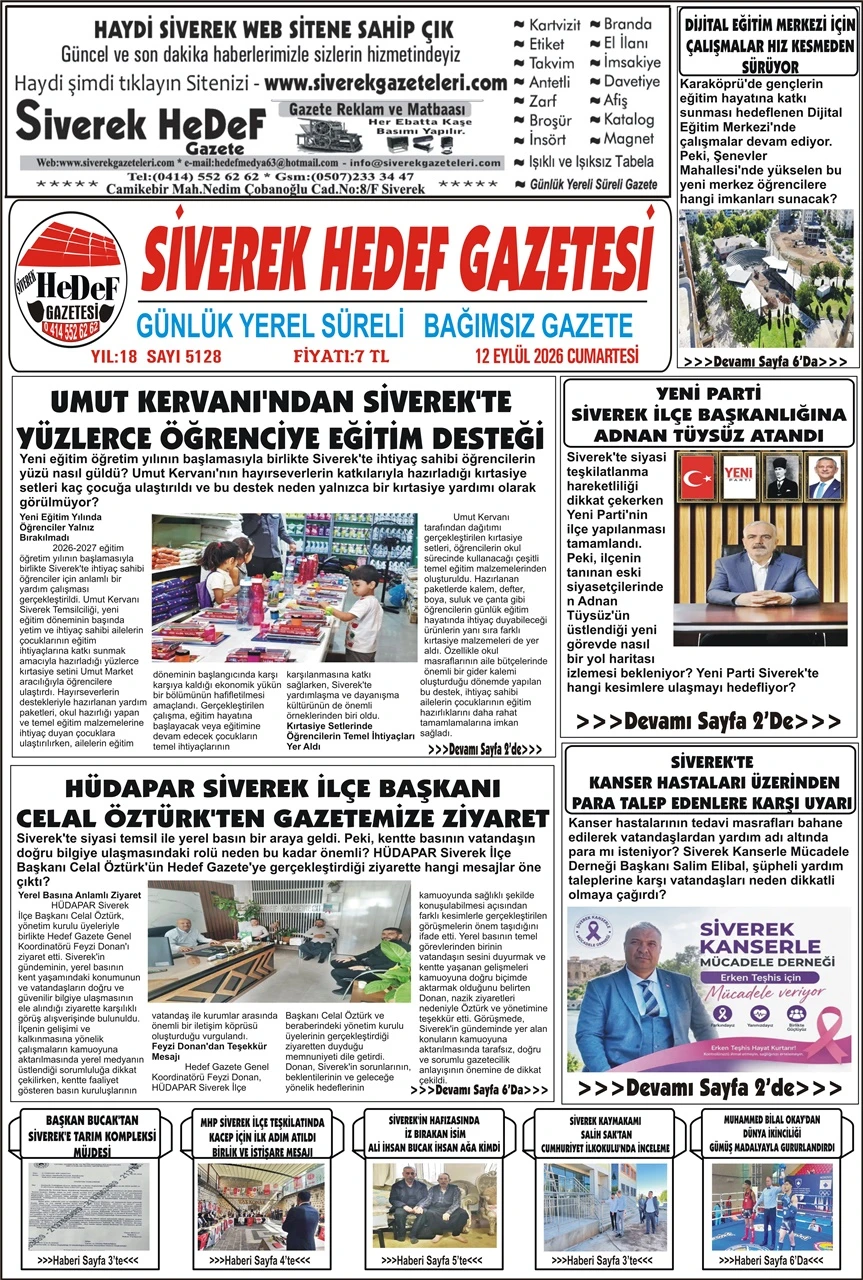 12.09.2026 Tarihli Gazetemiz