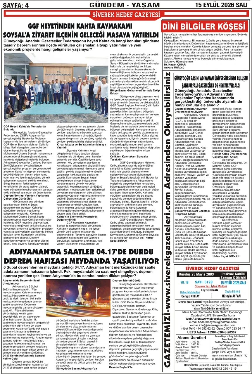 15.09.2026 Tarihli Gazetemiz