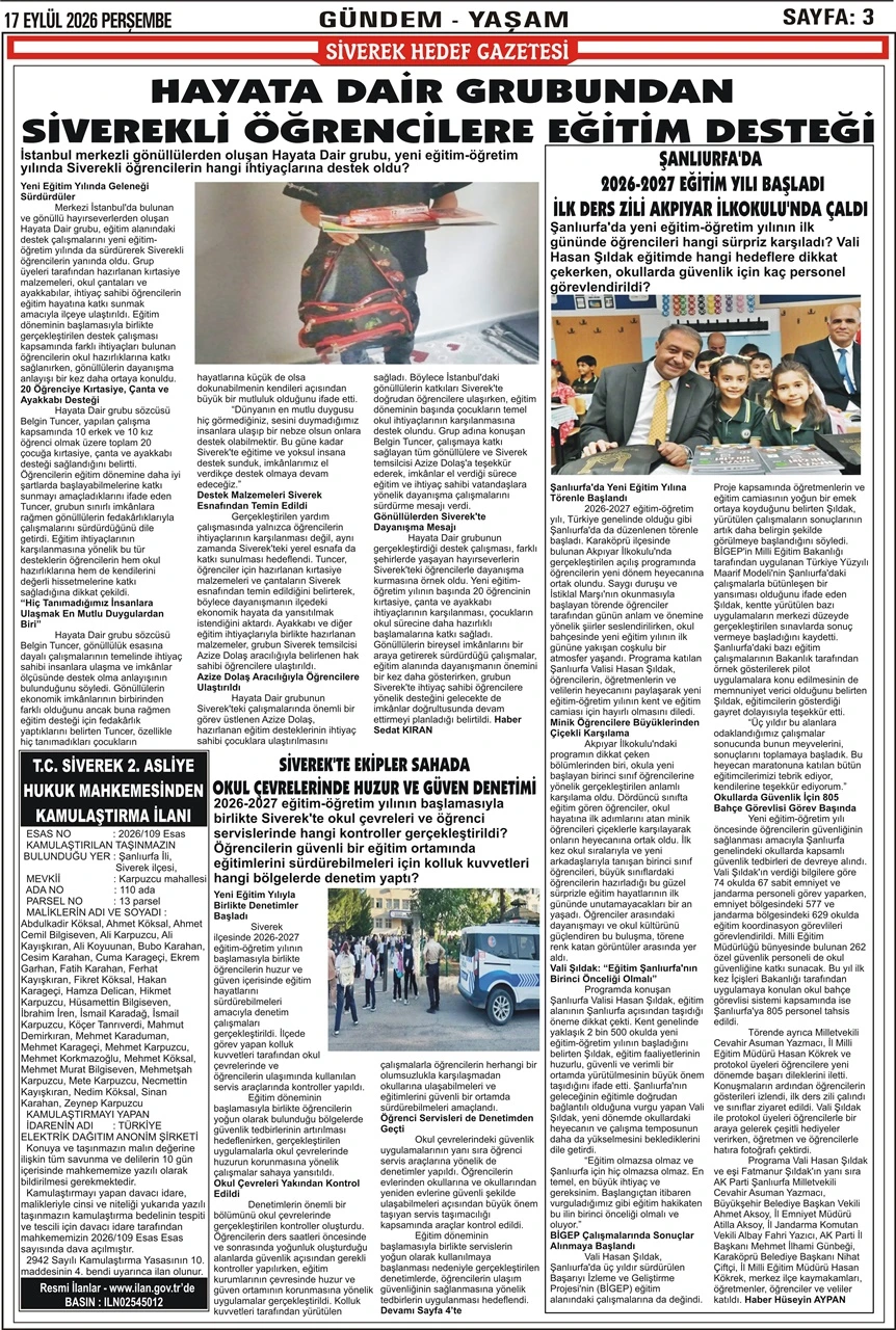 17.09.2026 Tarihli Gazetemiz