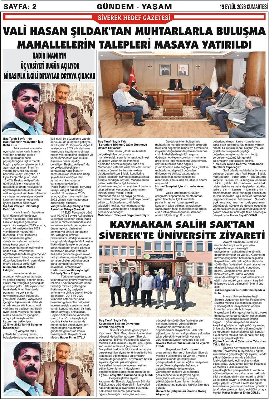19.09.2026 Tarihli Gazetemiz