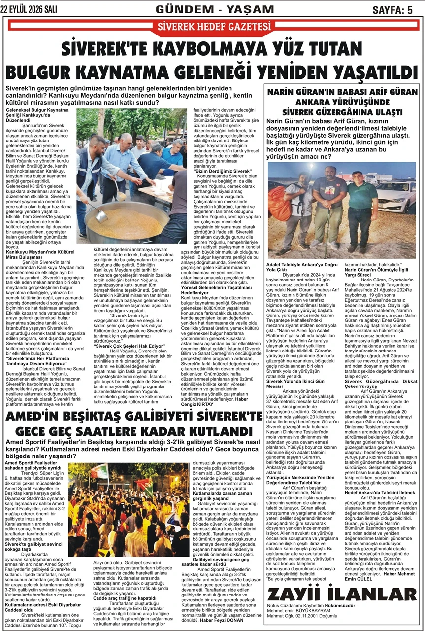 22.09.2026 Tarihli Gazetemiz