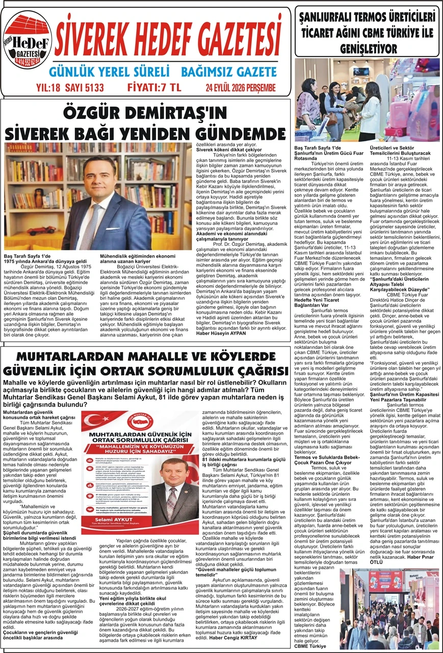 24.09.2026 Tarihli Gazetemiz