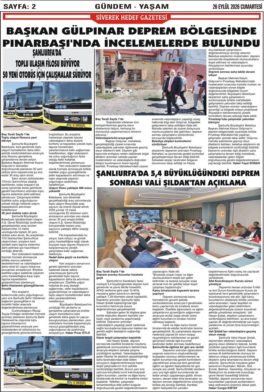 26.09.2026 Tarihli Gazetemiz