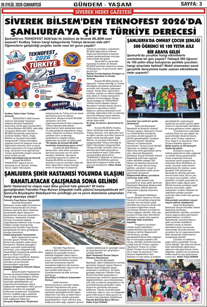 26.09.2026 Tarihli Gazetemiz