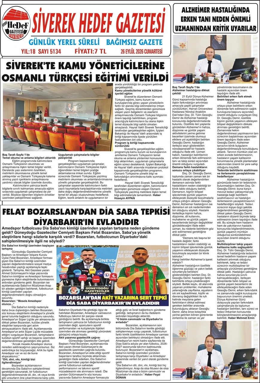 26.09.2026 Tarihli Gazetemiz