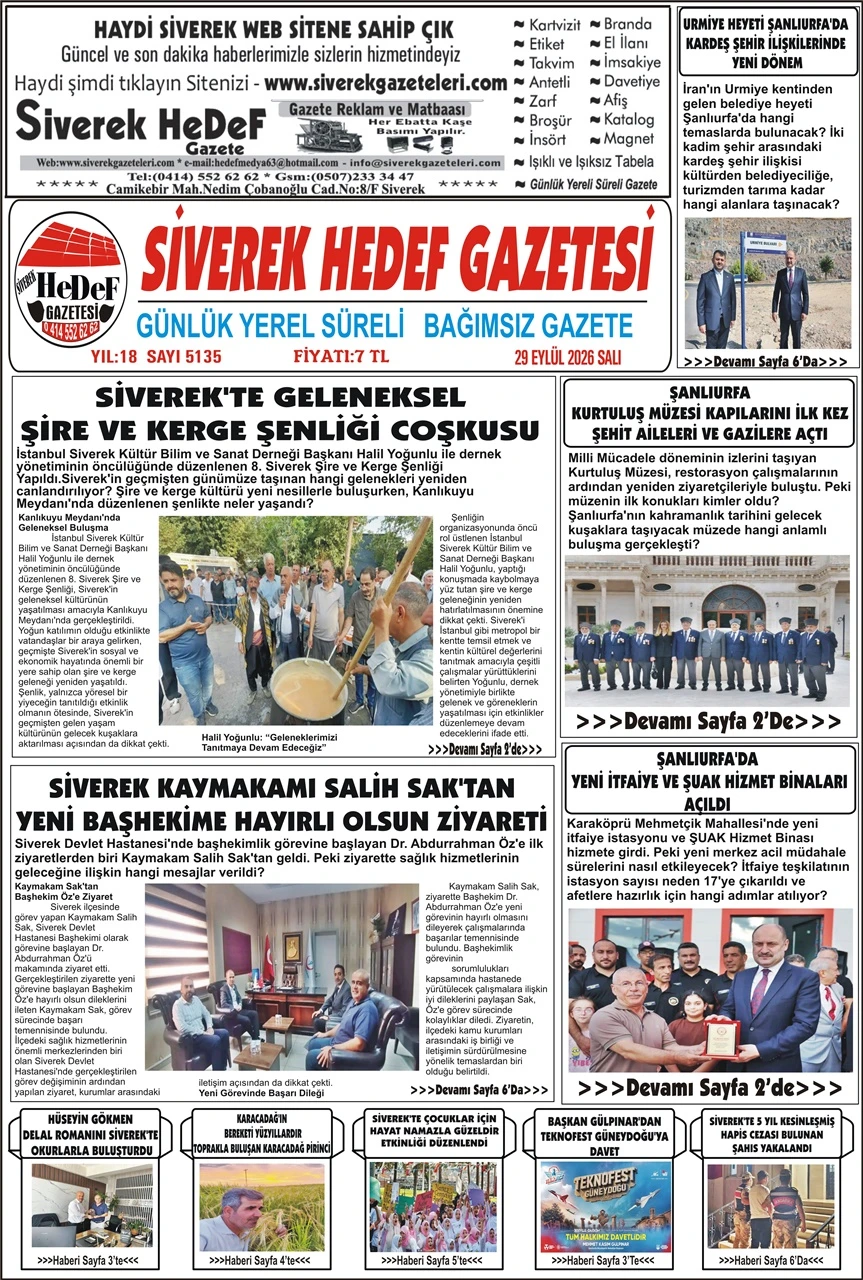 29.09.2026 Tarihli Gazetemiz