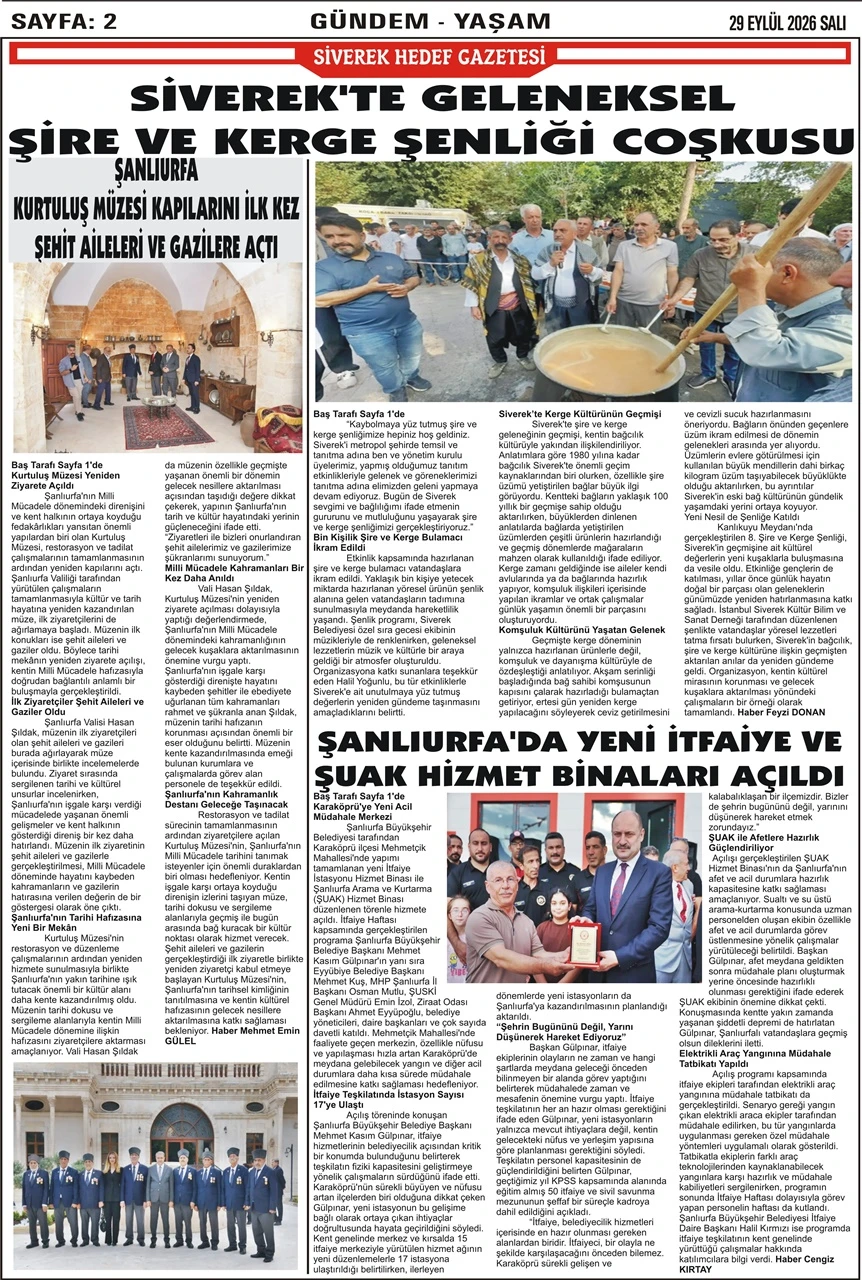 29.09.2026 Tarihli Gazetemiz