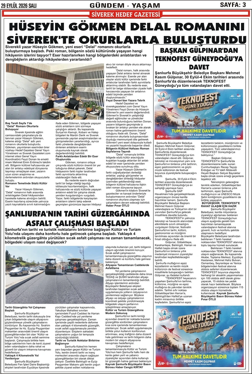 29.09.2026 Tarihli Gazetemiz