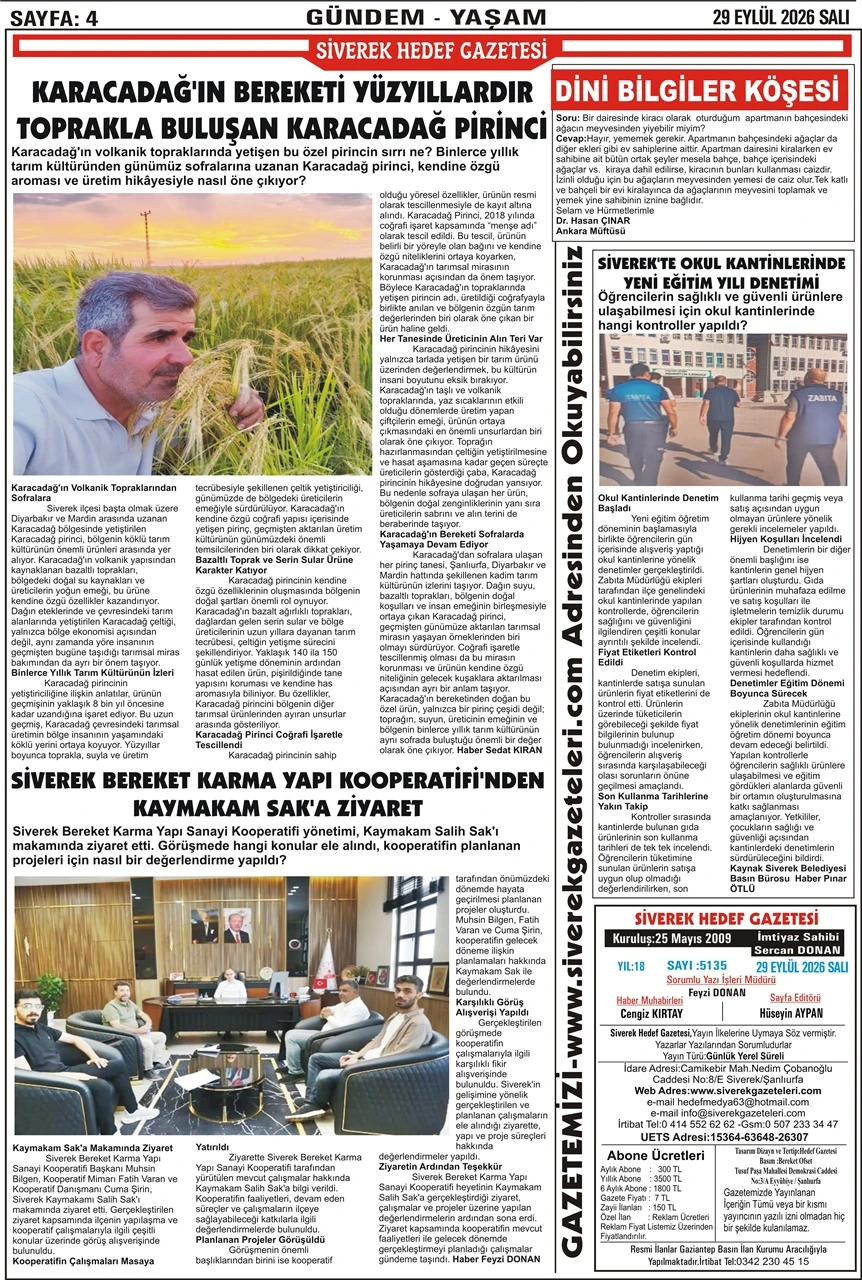 29.09.2026 Tarihli Gazetemiz