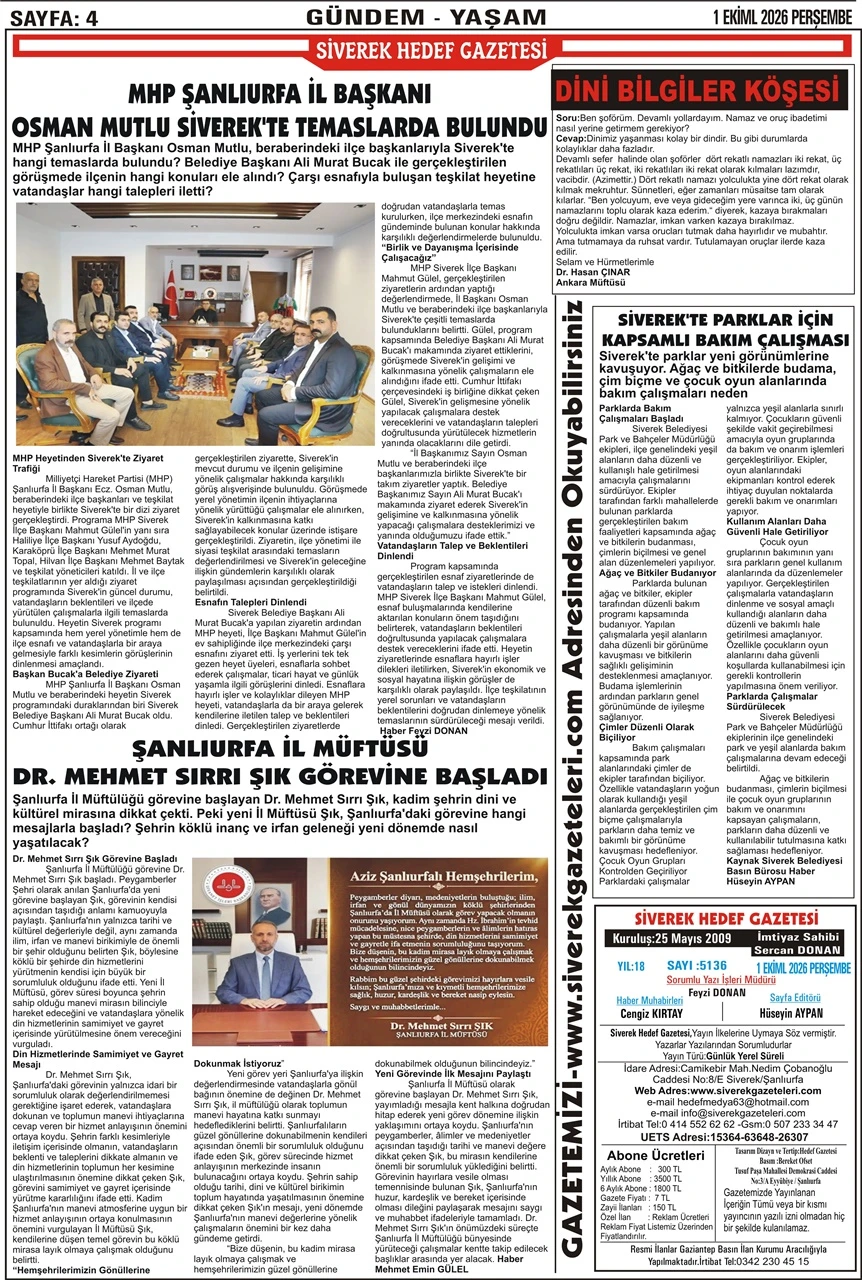 01.10.2026 Tarihli Gazetemiz