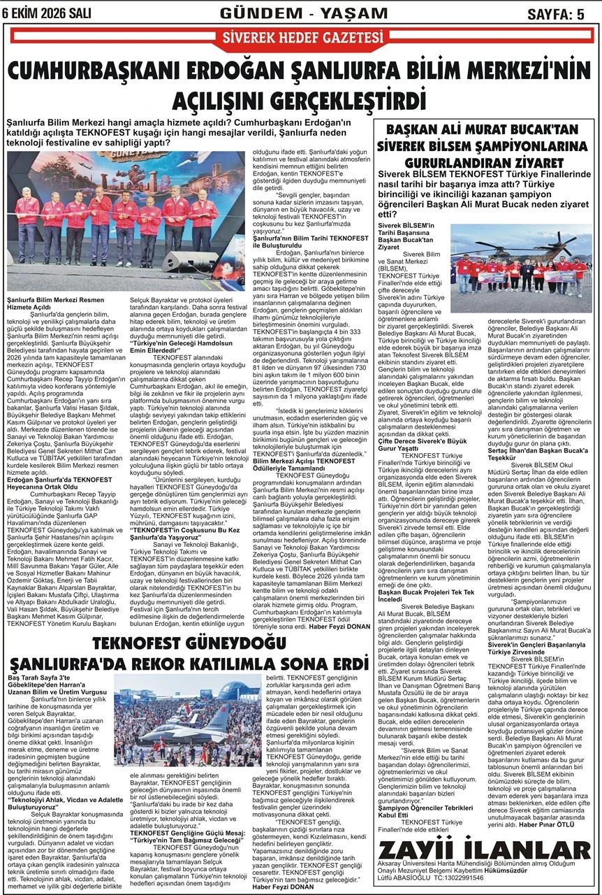 06.10.2026 Tarihli Gazetemiz