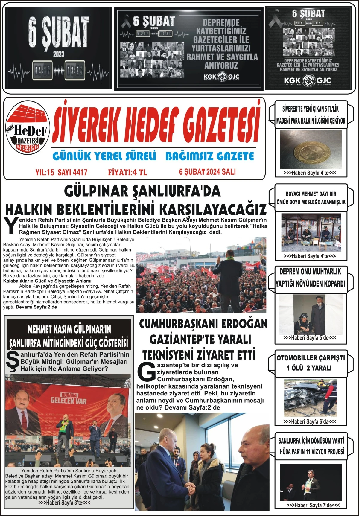 06.02.2024 TARİHLİ GAZETEMİZ