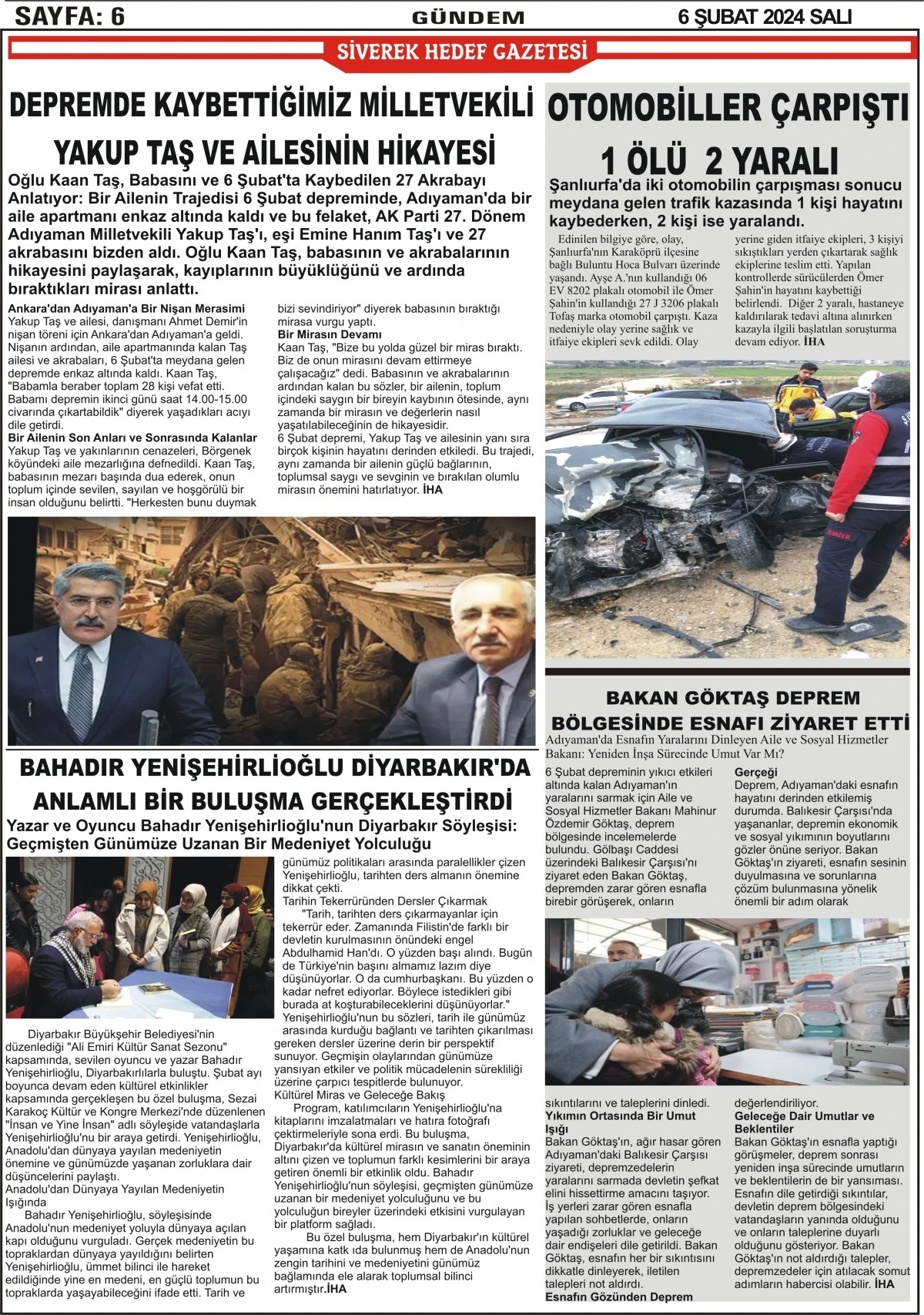 06.02.2024 TARİHLİ GAZETEMİZ