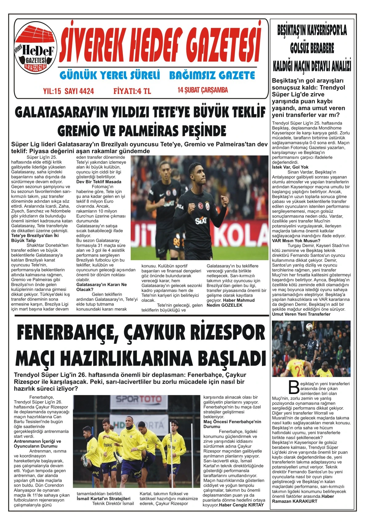 14.02.2024 Tarihli Gazetemiz
