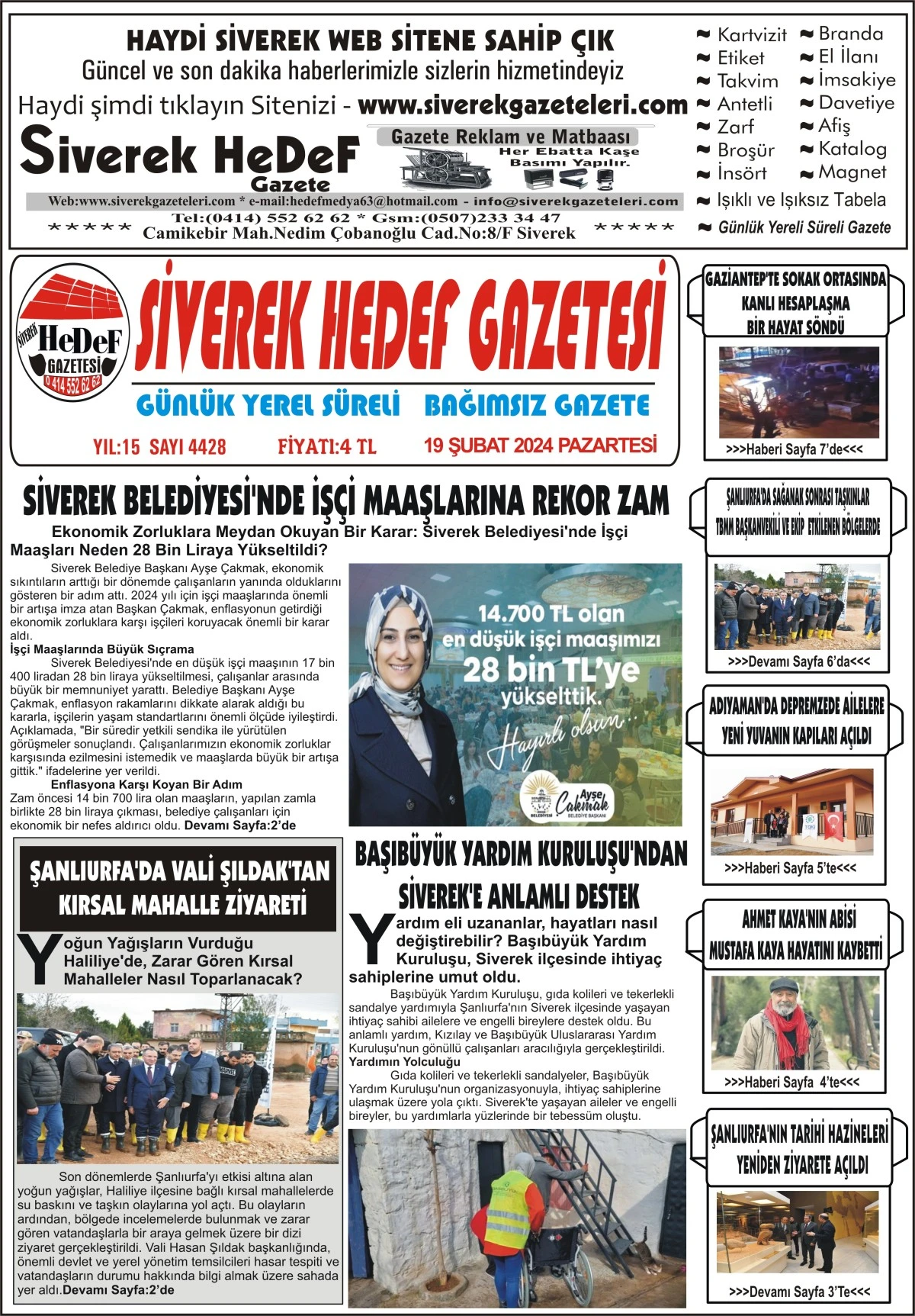 19.02.2024 Tarihli Gazetemiz