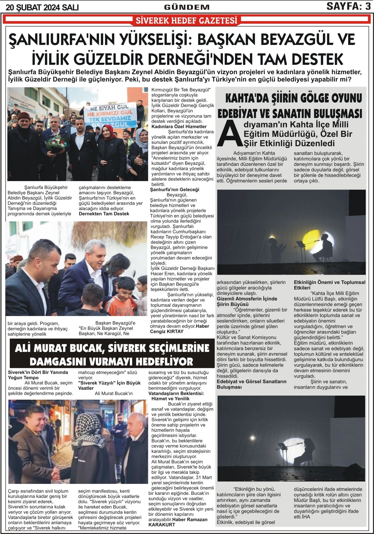 20.02.2024 Tarihli Gazetemiz