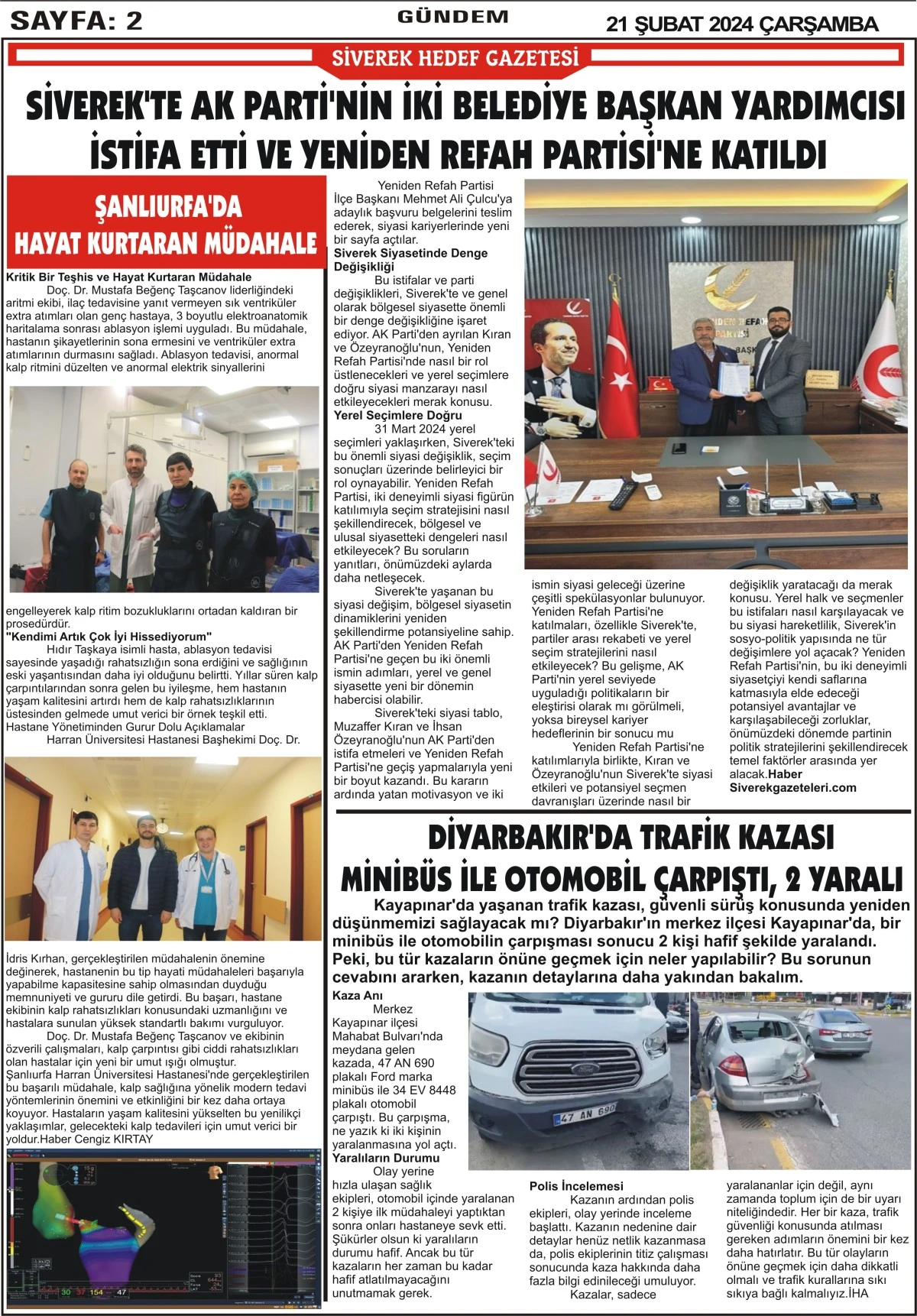 21.02.2024 Tarihli Gazetemiz