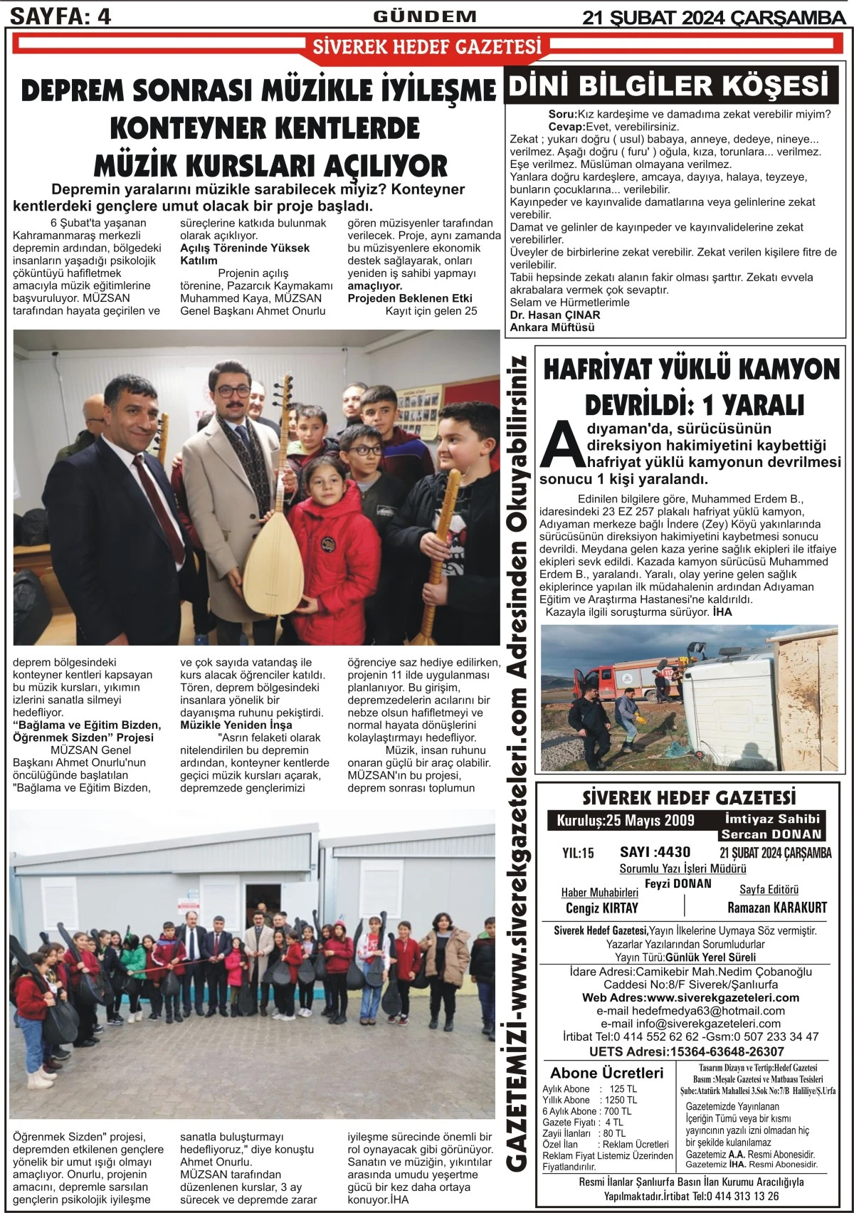 21.02.2024 Tarihli Gazetemiz