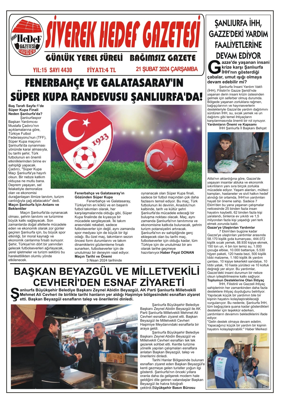 21.02.2024 Tarihli Gazetemiz