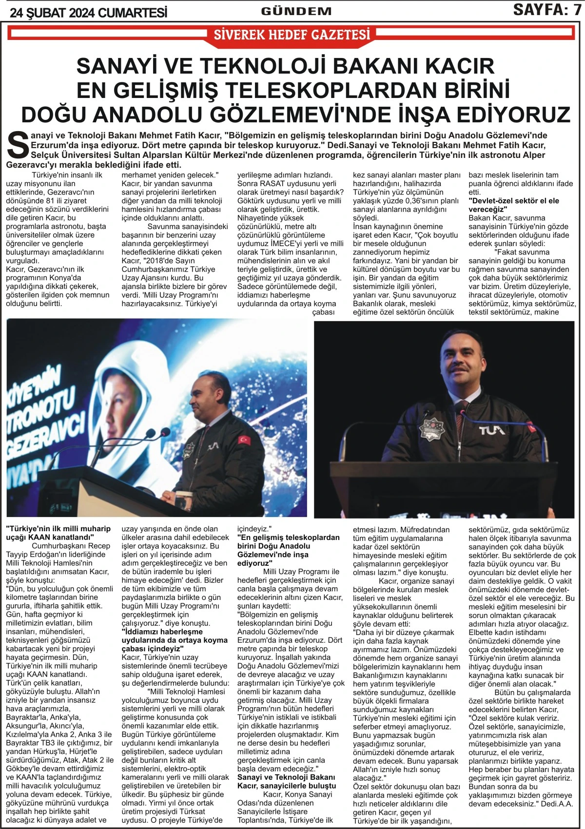 24.02.2024 Tarihli Gazetemiz