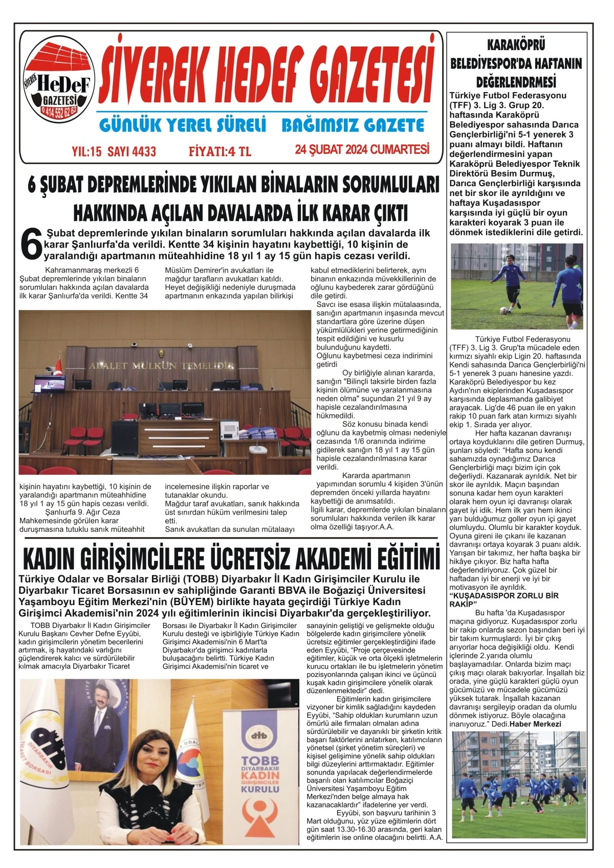24.02.2024 Tarihli Gazetemiz