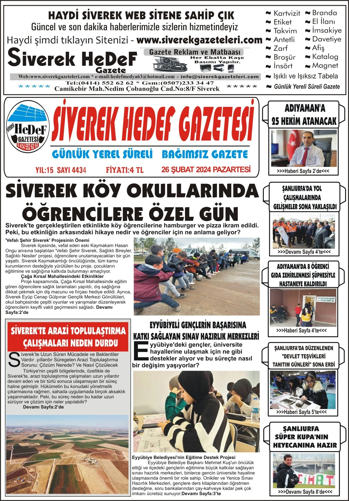 26.02.2024 Tarihli Gazetemiz