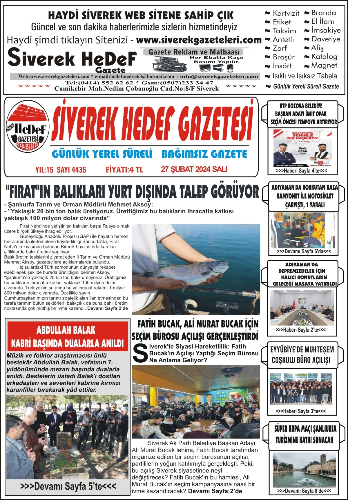 27.02.2024 Tarihli Gazetemiz