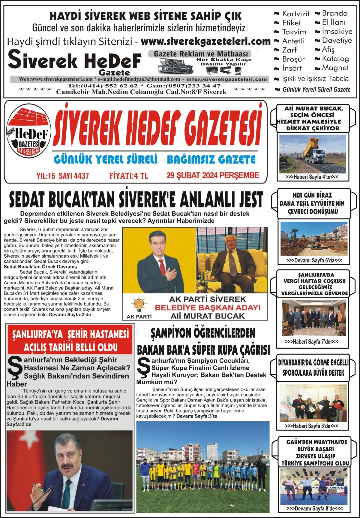 29.02.2024 Tarihli Gazetemiz