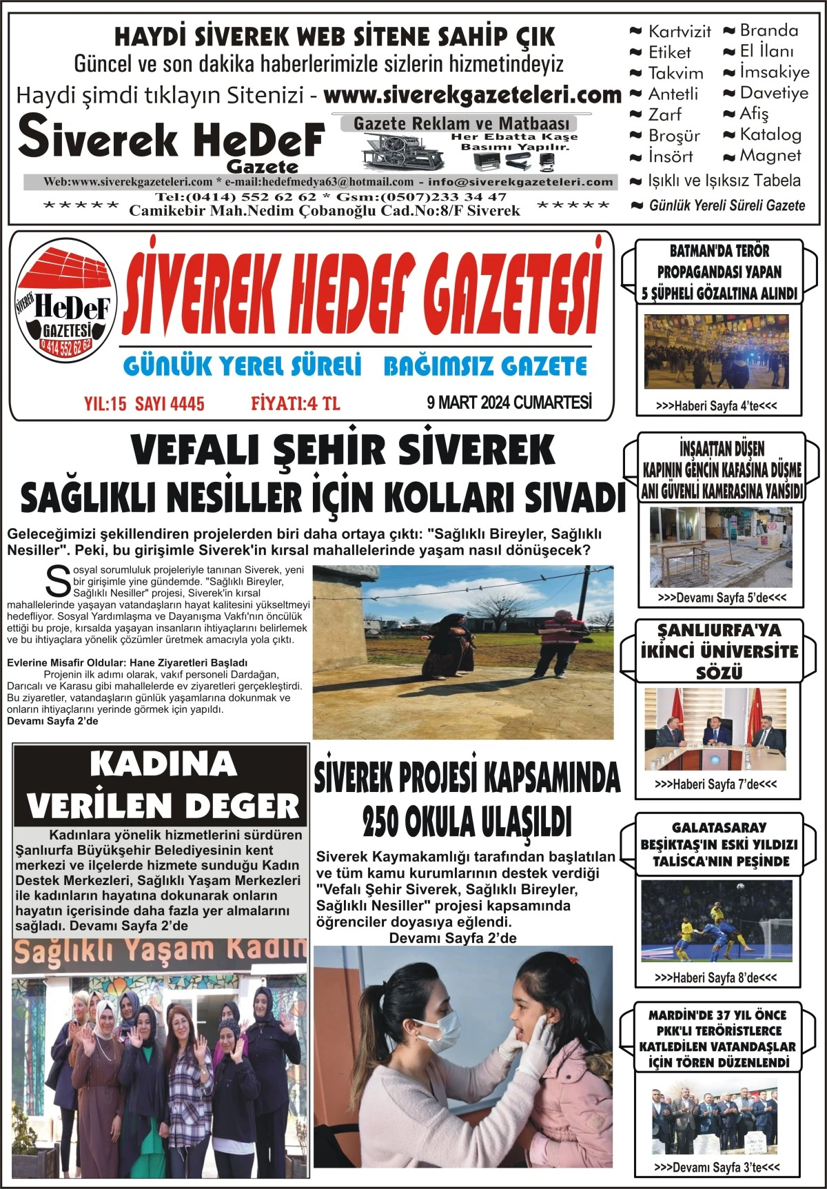 09.03.2024 Tarihli  Gazetemiz