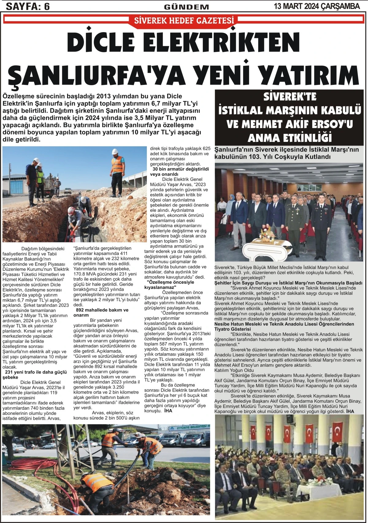 13.03.2024 Tarihli gazetemiz