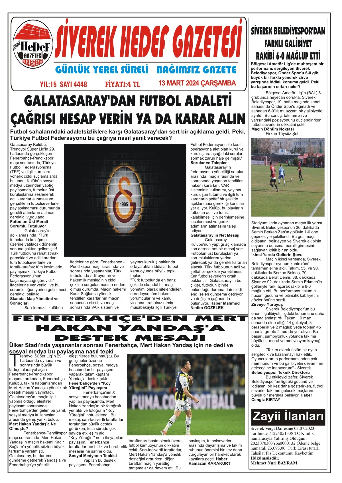 13.03.2024 Tarihli gazetemiz