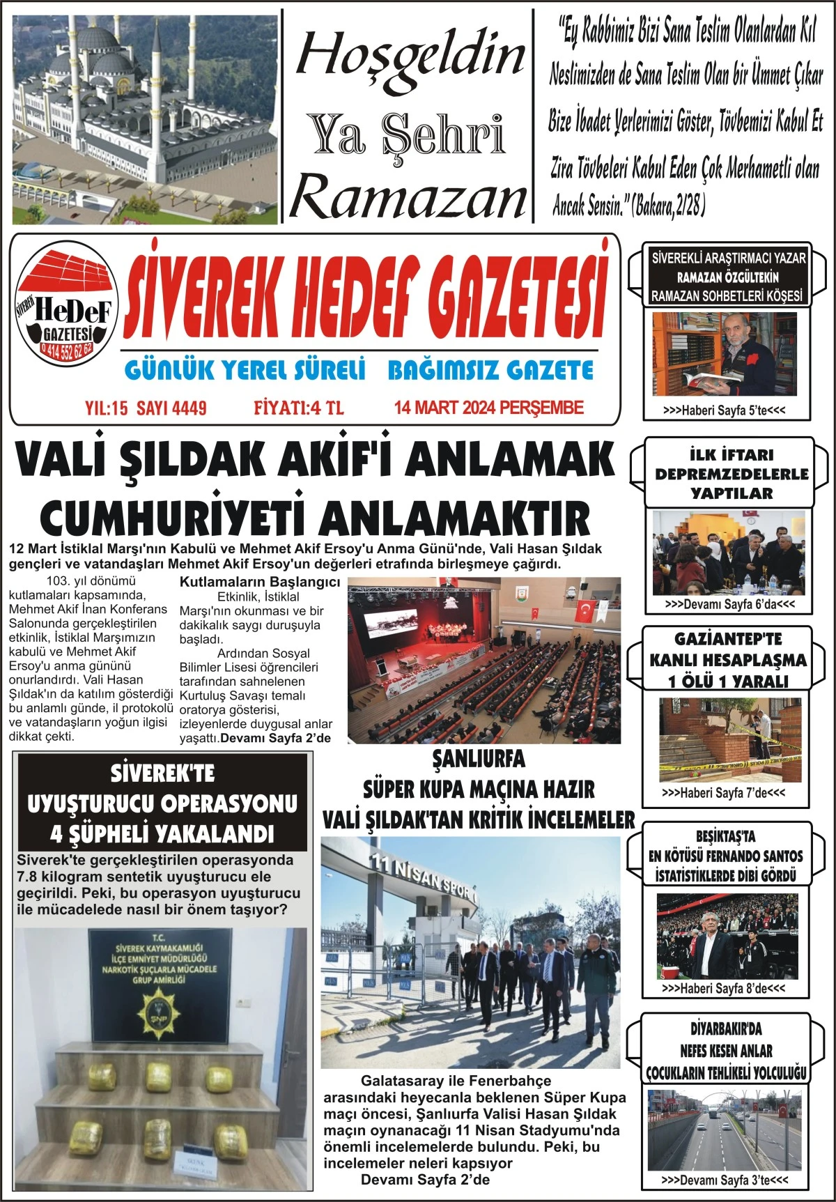 14.03.2024 Tarihli Gazetemiz